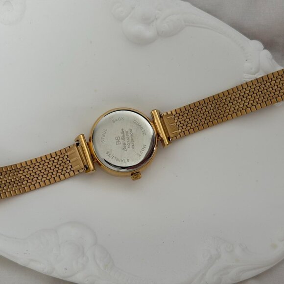 Sku 0481 gold white mini watch vintage vibe‎ + in a gift box Stainless steel main image 4